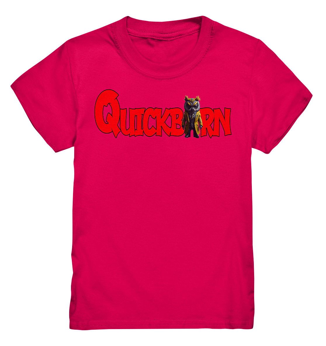 Kinder Shirt mit Quickborn Logo mit gelber Eule - Kids Premium Shirt