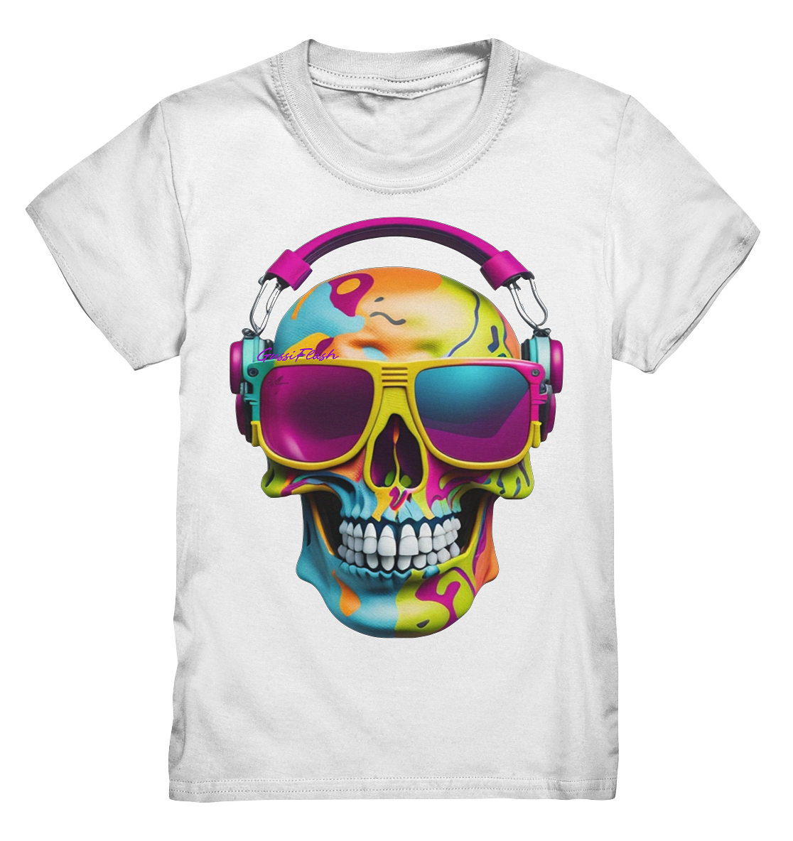 Bunter Totenkopf mit Zubehör - Kids Premium Shirt