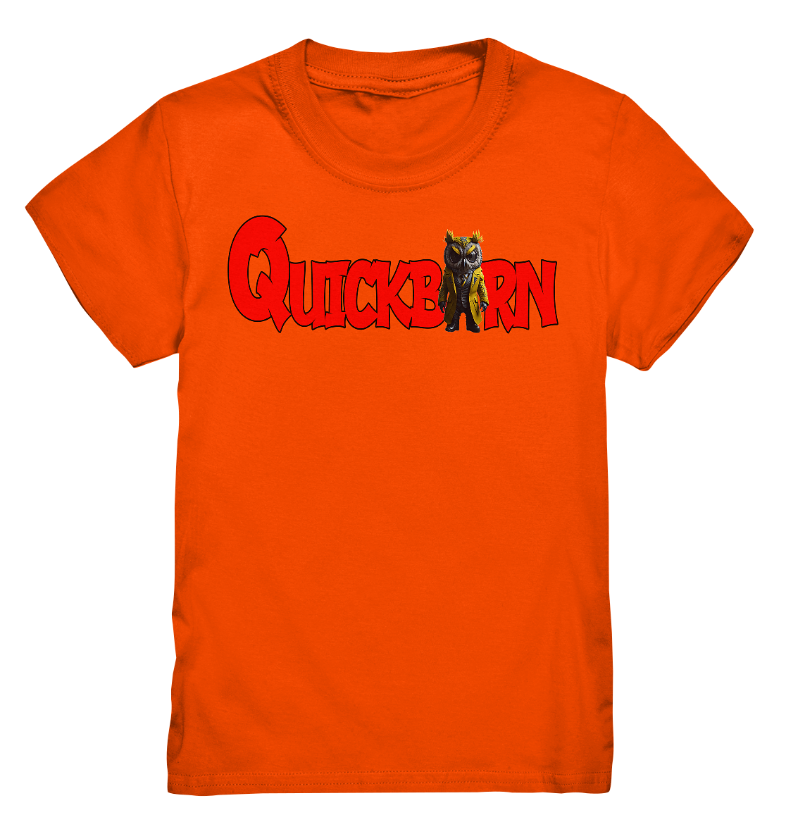 Kinder Shirt mit Quickborn Logo mit gelber Eule - Kids Premium Shirt