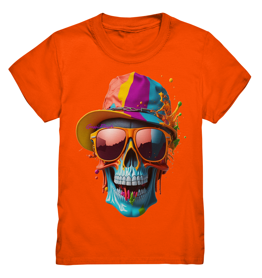 Totenkopf mit Base Cap und Brille - Kids Premium Shirt