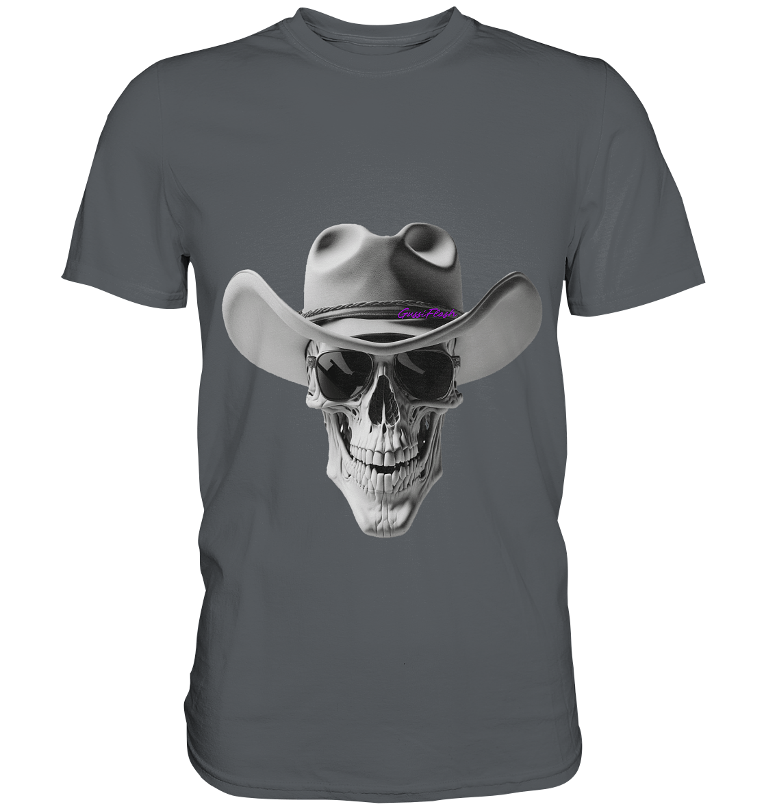 Totenkopf mit Hut und Brille - Premium Shirt
