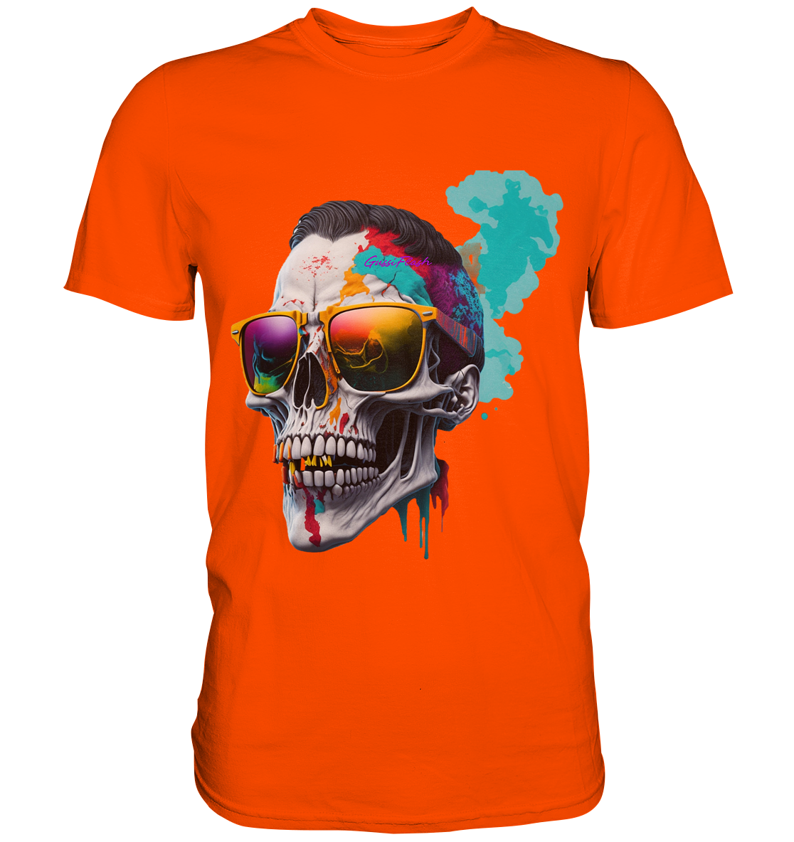 Totenkopf mit bunter Sonnenbrille - Premium Shirt