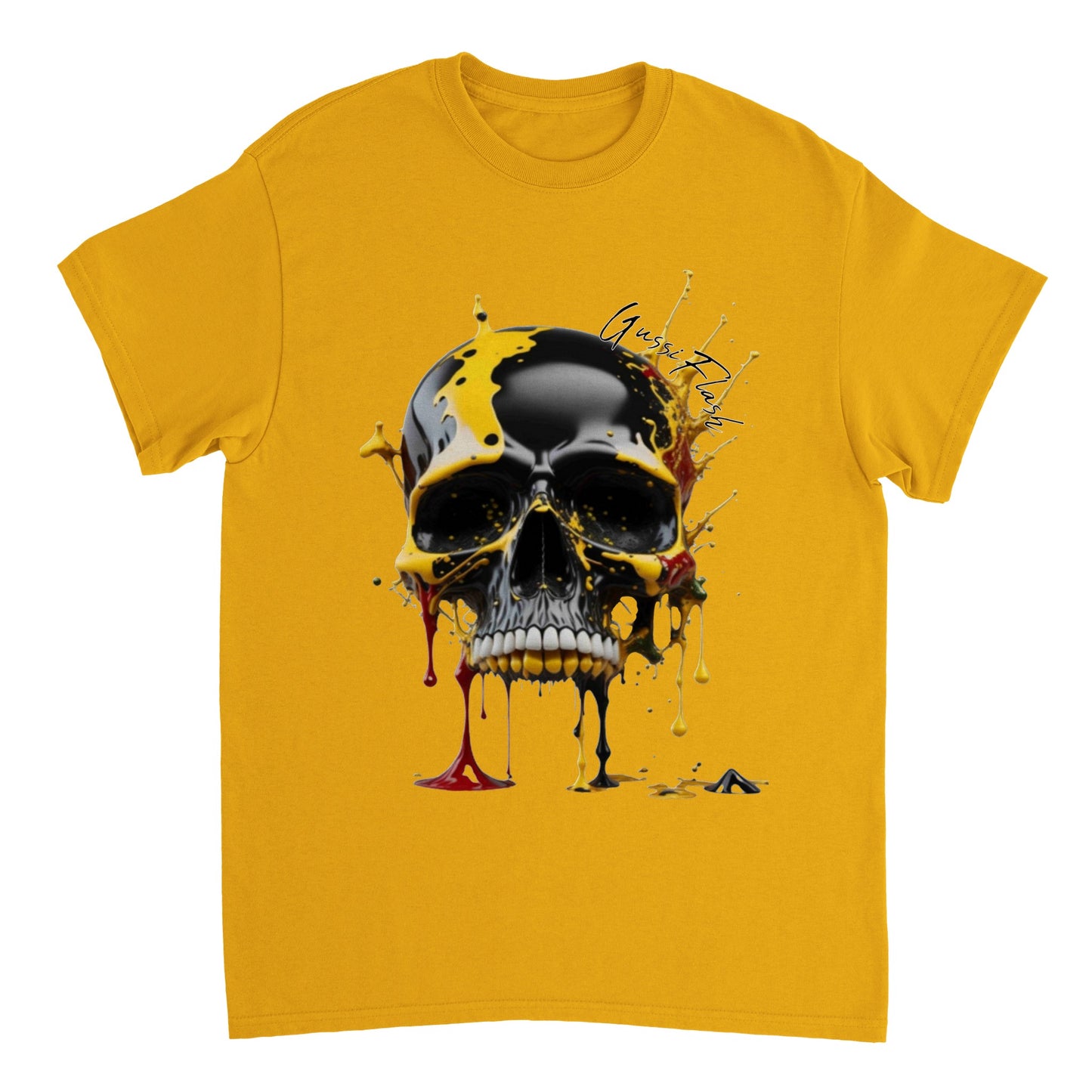 Schweres Unisex T-Shirt mit GussiFlash Skull