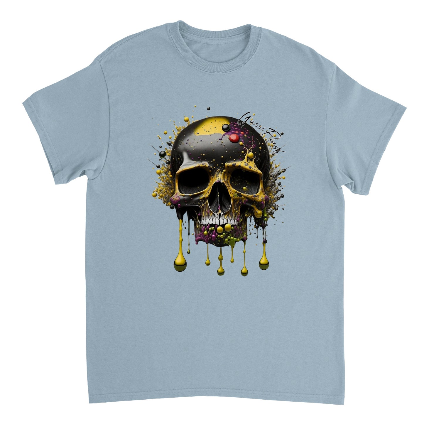 Schweres Unisex T-Shirt mit GussiFlash Skull