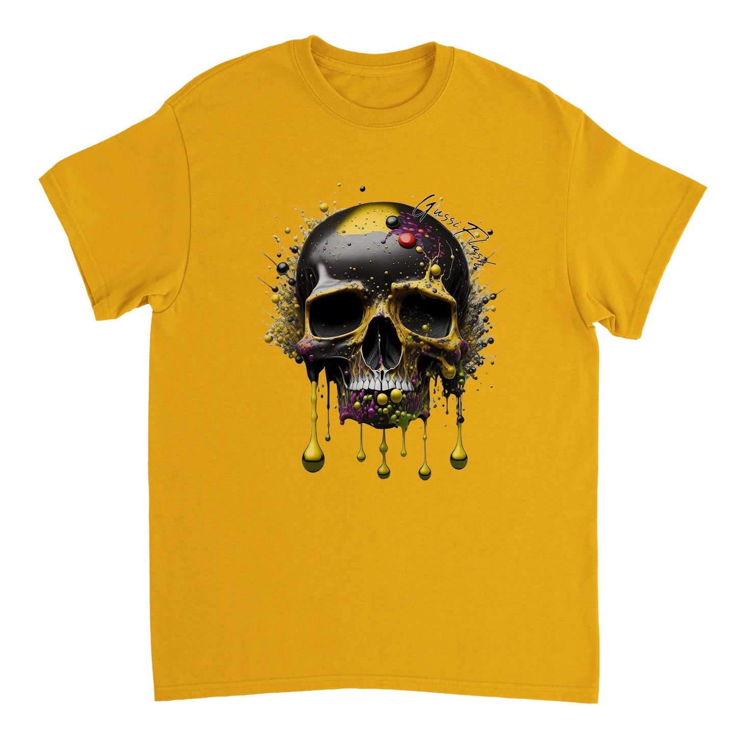 Schweres Unisex T-Shirt mit GussiFlash Skull