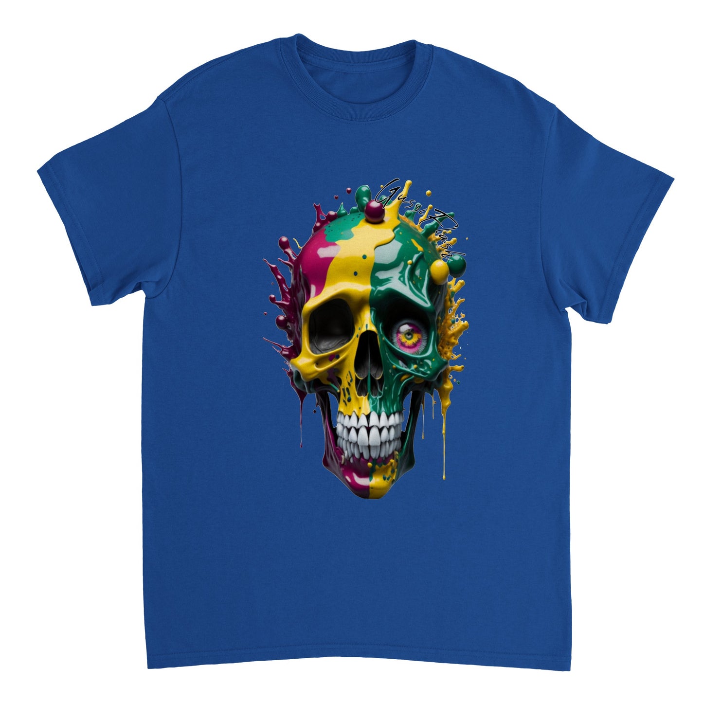 Schweres Unisex T-Shirt mit GussiFlash Skull