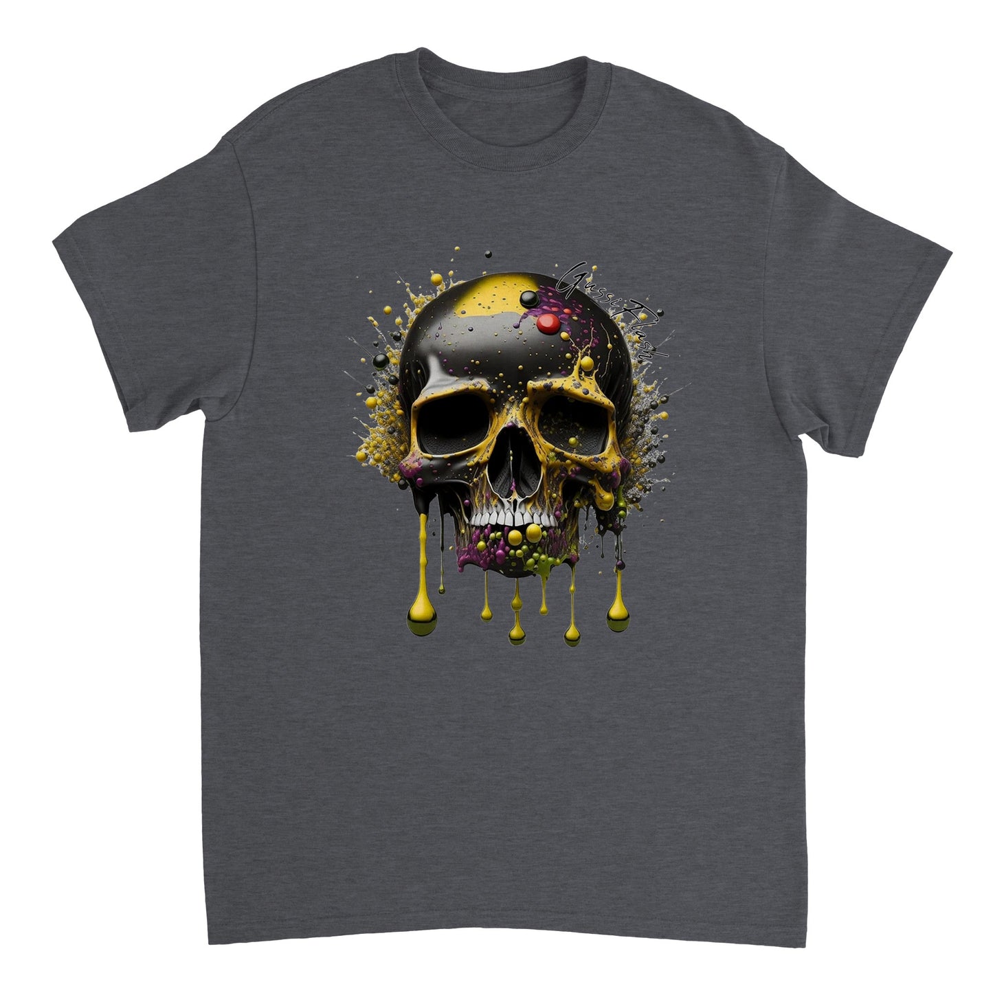 Schweres Unisex T-Shirt mit GussiFlash Skull